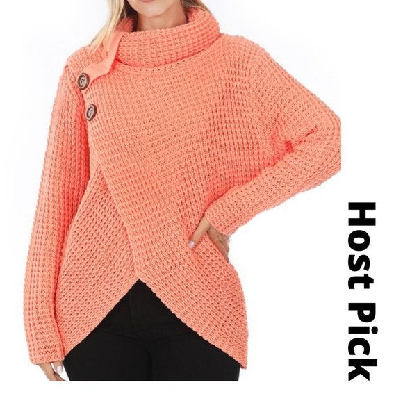 Boutique Sweaters - SWEATER WRAP ASYMMETRICAL HEM SWEATER